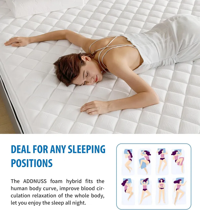 ADDNUSS Memory Foam Hybrid 10 Inch Full Size Mattress
